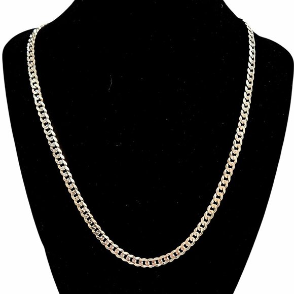 Unisex .925 Silver Cubank link Necklace - Picture 6 of 7